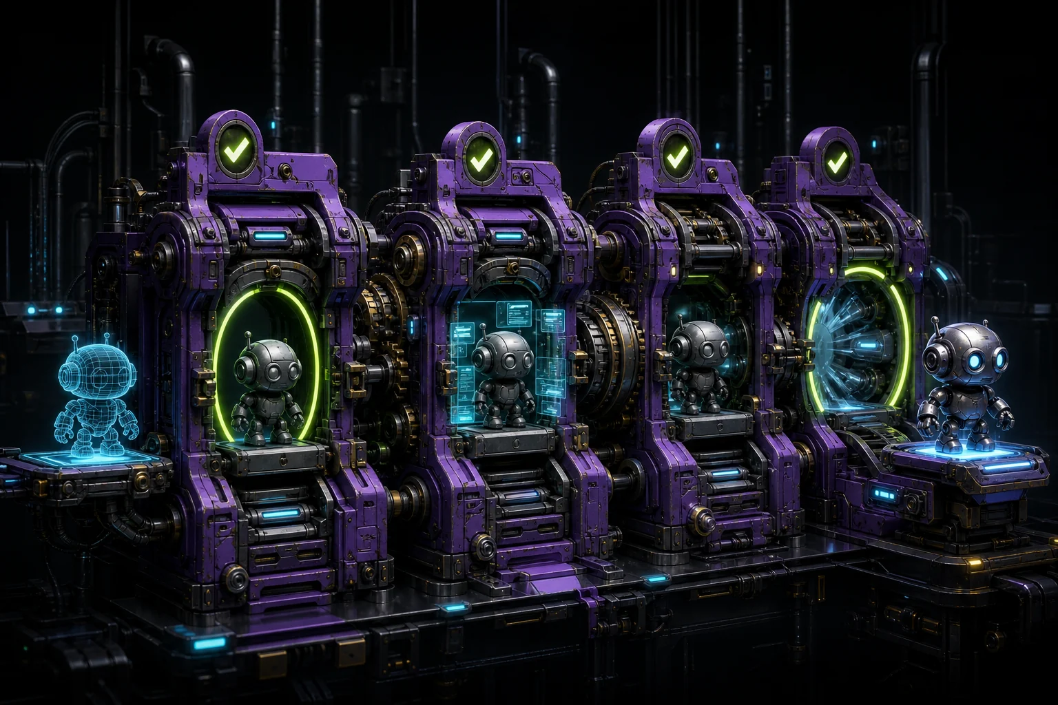 A game studio production pipeline connecting generated assets to validation, provenance, Unity and Unreal delivery gates