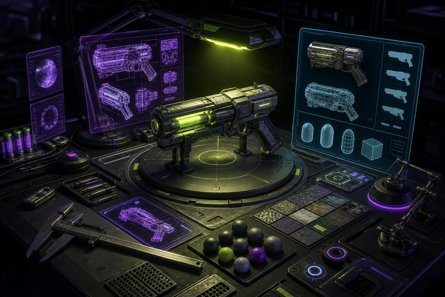 A technical artist workbench with polygon, texture, LOD and validation instruments